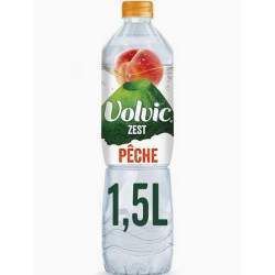 Volvic Touche de Thé Pêche 1,5L | Boisson Volvic aromatisée – Bouteille 1,5 litre
