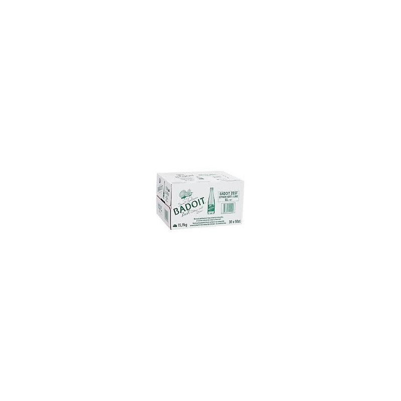 Badoit Citron Vert Carton 30 x 50cl | Eau gazeuse aromatisée – Format professionnel